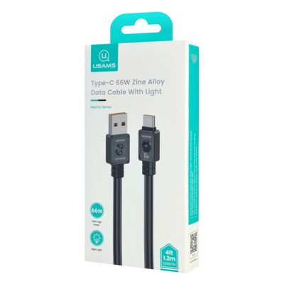 USAMS καλώδιο USB-C σε USB US-SJ686, 66W, 480Mbps, 1.2m, μαύρο