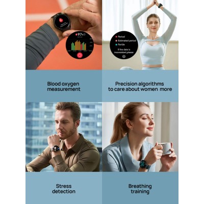 MIBRO smartwatch Lite 3 Pro με 2x λουράκια, heart rate, 1.32