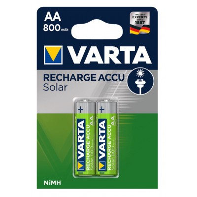 VARTA επαναφορτιζόμενες μπαταρίες λιθίου Solar, AA, 800mAh, 1.2V, 2τμχ VARTA επαναφορτιζόμενες μπαταρίες λιθίου Solar, AA, 800mAh, 1.2V, 2τμχ