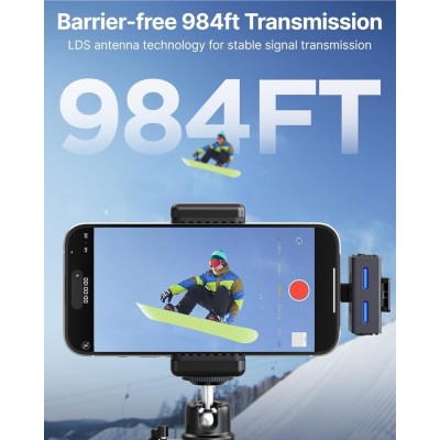 BOYALINK 3 - Type-C & 3,5mm AI-Powered Button Wireless Microphone 2 TX + 1 RX no Case