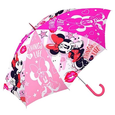 Ομπρέλα Minnie Ροζ-Άσπρο H60cm,Φ70cm Disney WD21488