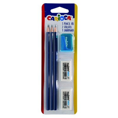 Σετ 3 Μολύβια & 2 Γόμες & 1 Ξύστρα Carioca 43287 Σετ 3 Μολύβια & 2 Γόμες & 1 Ξύστρα Carioca 43287