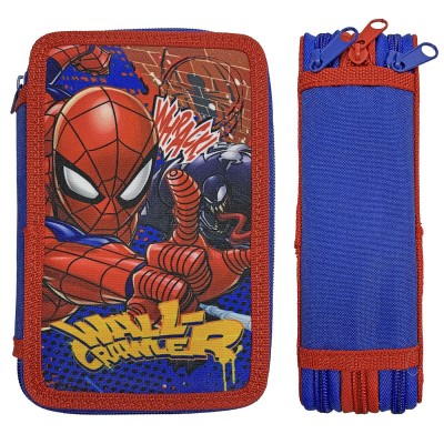 Κασετίνα Γεμάτη Τριπλή Spiderman 19,5x12,5x7cm Spiderman 1004Ε-14062
