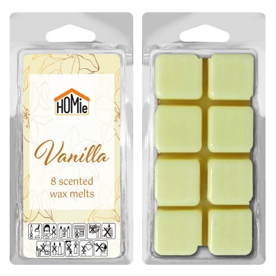 Αρωματικό wax Melt Βανίλια σετ=8 Κύβοι 80gr Homie 57482