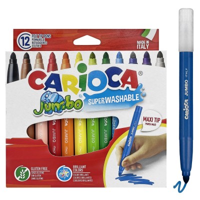 Μαρκαδόροι Carioca Jumbo 6mm σετ=12 Χρώματα Carioca 40569 Μαρκαδόροι Carioca Jumbo 6mm σετ=12 Χρώματα Carioca 40569