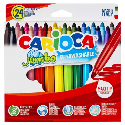 Μαρκαδόροι Carioca Jumbo 6mm σετ=24 Χρώματα  Carioca 40570