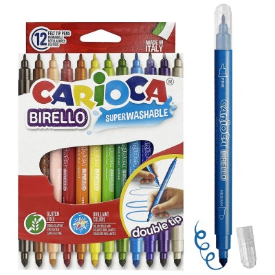 Μαρκαδόροι Διπλοί Carioca Birello 2,6 & 4,7mm σετ=12 Χρώματα  Carioca 41457