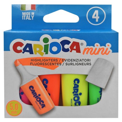 Μαρκαδόροι Υπογραμίσεως Carioca Μίνι 5,0mm σετ=4τεμ Carioca 42868 Μαρκαδόροι Υπογραμίσεως Carioca Μίνι 5,0mm σετ=4τεμ Carioca 42868