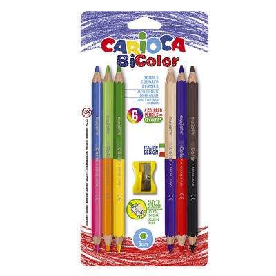 Ξυλομπογιές Jumbo Διπλής Γραφής με Ξύστρα Carioca σετ=6τεμ Carioca 42264 Ξυλομπογιές Jumbo Διπλής Γραφής με Ξύστρα Carioca σετ=6τεμ Carioca 42264