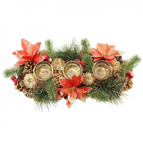 Κηροπήγιο με Χριστουγεννιάτικη Διακόσμηση Κόκκινο 46cm Xmasfest 1133515