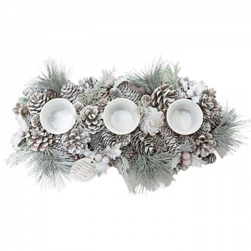 Κηροπήγιο με Χριστουγεννιάτικη Διακόσμηση Λευκό 46cm Xmasfest 1133516