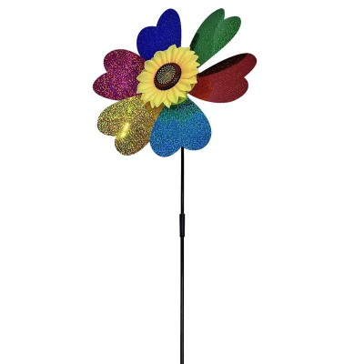 Ανεμόμυλος Πολύχρωμος με Φυτό Κίτρινο Φ31x50cm ToyMarkt 913570