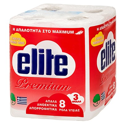 Χαρτί Υγείας Premium Elite πακ=8 Ρολά 75gr Elite Χαρτί Υγείας Premium Elite πακ=8 Ρολά 75gr Elite