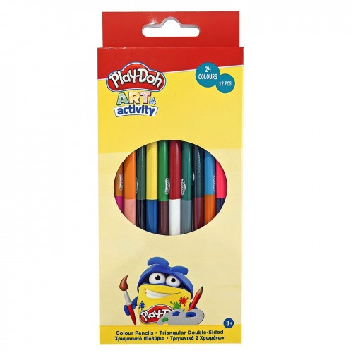 Μολύβια Χρωματίστα Διπλή Μύτη  Play  Doh σετ= 12τεμ  Gim 320-20004