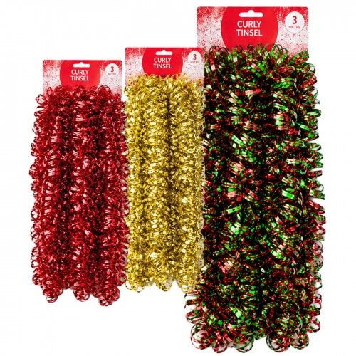 Γιρλάντα Tinsel Κατσαρή Χριστουγεννιάτικη 3m Bunny's 932347