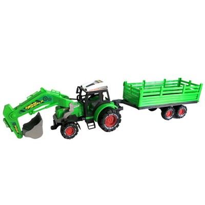 Τρακτέρ-Εκσκαφέας Friction & Ρυμούλκα 57x13x13cm ToyMarkt 902132