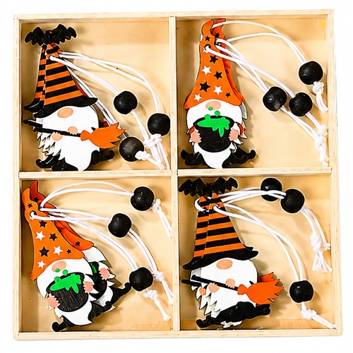 Στολίδια Ξύλινα Halloween σετ=12τεμ Σύνολο=14x14cm τεμ=6cm Carnavalista 232835